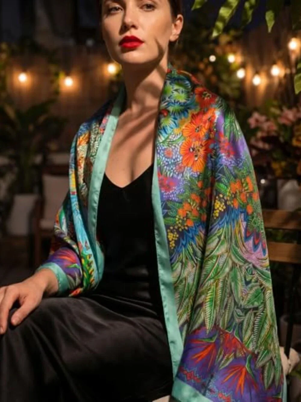 100% Mulberry Silk Scarf, Lightweight Large Shawl Wraps for Women